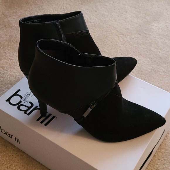 Ankle boots, mixed suede and leather, faux zipper - Picture 6 of 6